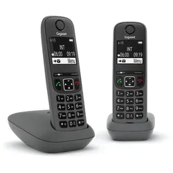 Gigaset AE690 Duo Schnurlostelefon ohne Anrufbeantworter anthrazit