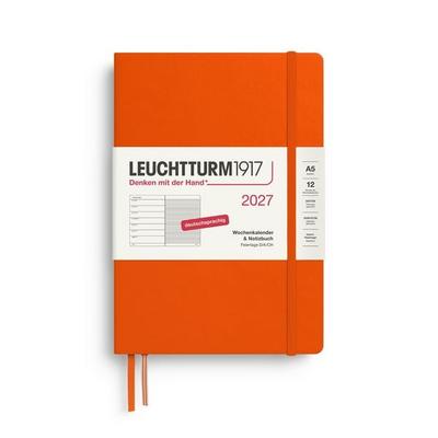 Wochenkalender & Notizbuch Medium (A5) 2027, Pumpkin, Deutsch