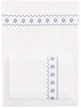 Petite Fleur Embroidered Sheet Set - Cornflower, Twin - Ballard Designs