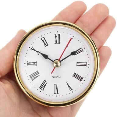 Uplift Essentials Quartz Clock Insert With Roman Numerals 65mm Round Craft Clock Head Quartz Clock Insert With Roman Numerals 65mm Round Craft Clock Head
