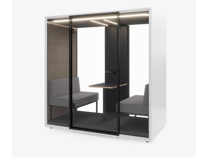 Meetingbox Quattro Weiß Anthrazit Kaffee Hellgrau Glas Schwarz