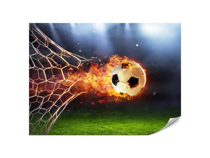 Muralo Fototapete für Jugendzimmer Fußball Flammen Stadion Feuer 250x175, Mehrfarbig, Papier, Sport, Rechteckig, 250x175 cm, Tapeten & Wandverkleidungen, Fototapeten