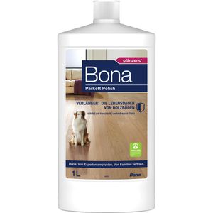 Bona Bodenpflege Parkett Polish. glänzend, reinigt & schützt versiegelte Holzböden, 1 Liter