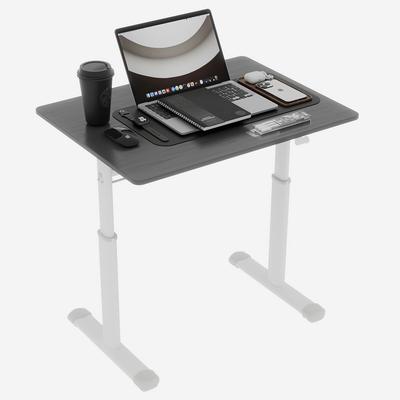OKWISH Schreibtisch höhenverstellbar Grau 90x80x60 cm manuelle Kurbel, Metall Holz, kompakt für Homeoffice und Arbeitszimmer