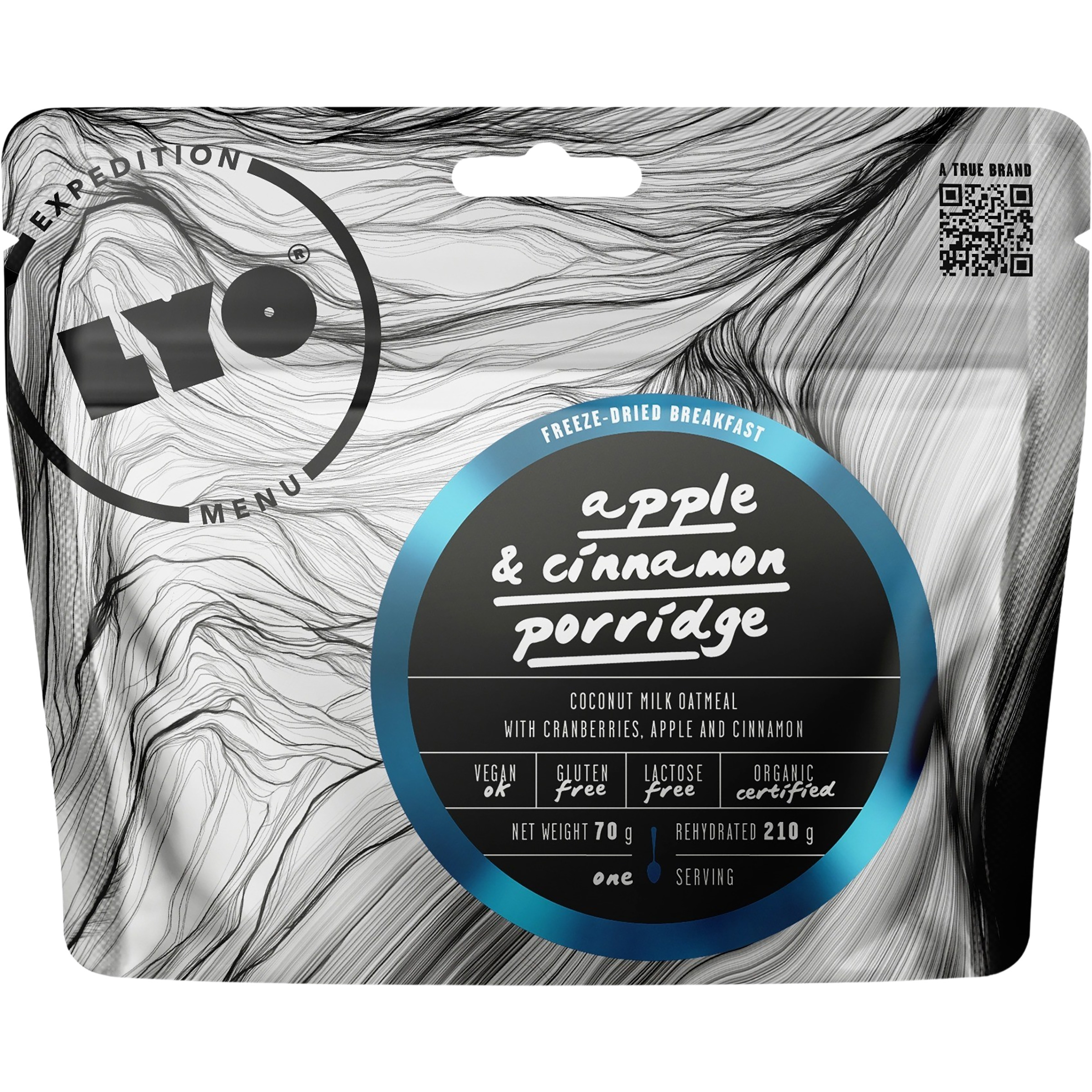 Lyofood Apfel Zimt Porridge Trekkingnahrung Größe 70G