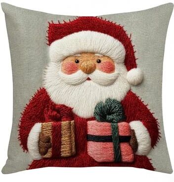 Multicon Wholesale Hub Cartoon Santa Snowman Elk Sofa Cushion, Grey Red Christmas Pillowcase, Merry Christmas Home Bed Car Decor b