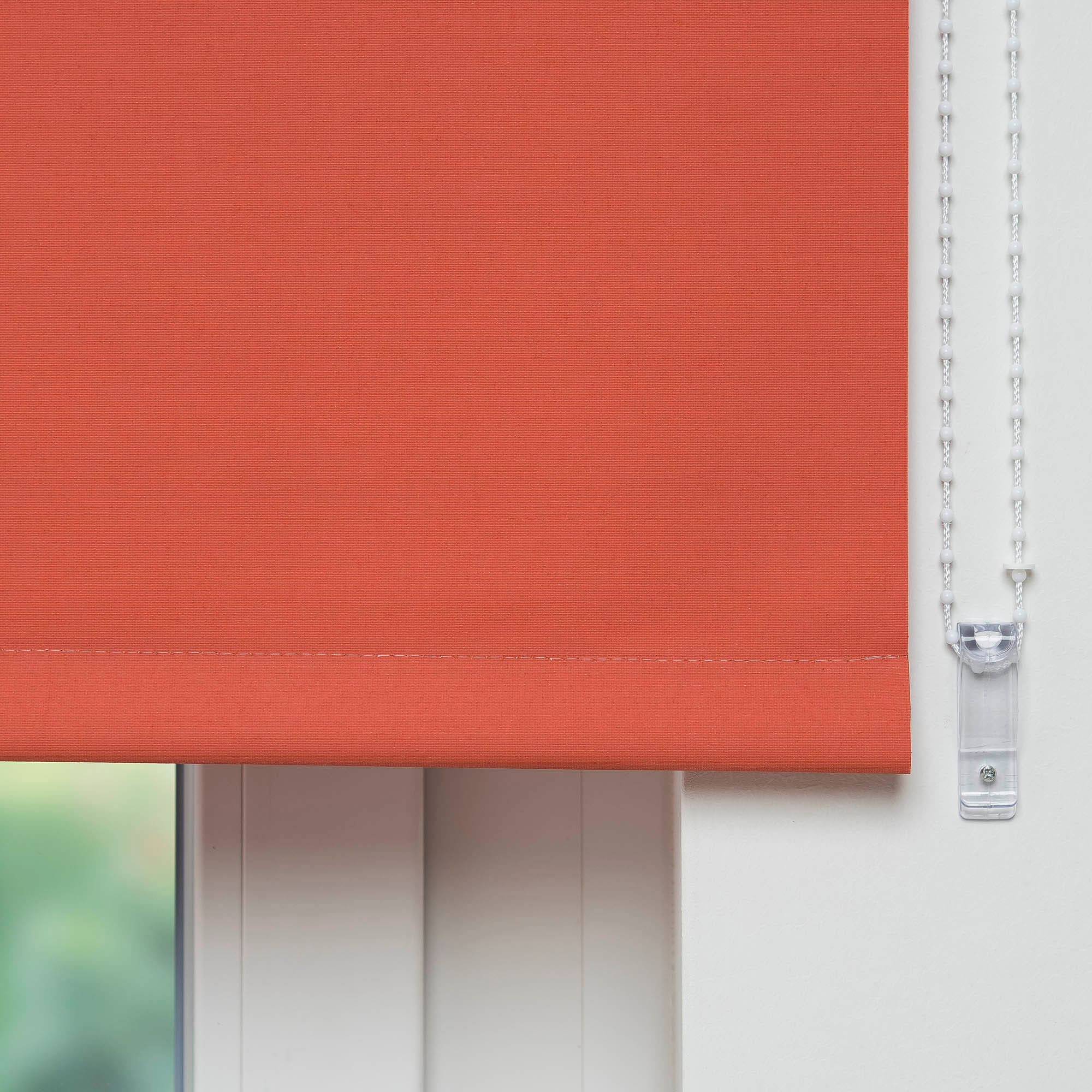 Seitenzugrollo LIEDECO "Uni" Gr. 11, orange (terra), B:92cm H:240cm, Polyester, Rollos, Seitenzugrollo, Montage ohne Bohren zum Klemmen mit separatem Klemmträger möglich terra 240cm, 92cm