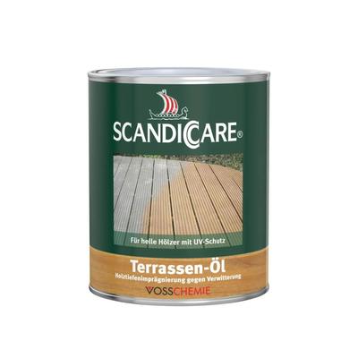 SCANDICCARE Terrassenöl hell 1L – witterungsbeständige Ölbasis-Holzversiegelung schützt vor Rissbildung & Schimmel