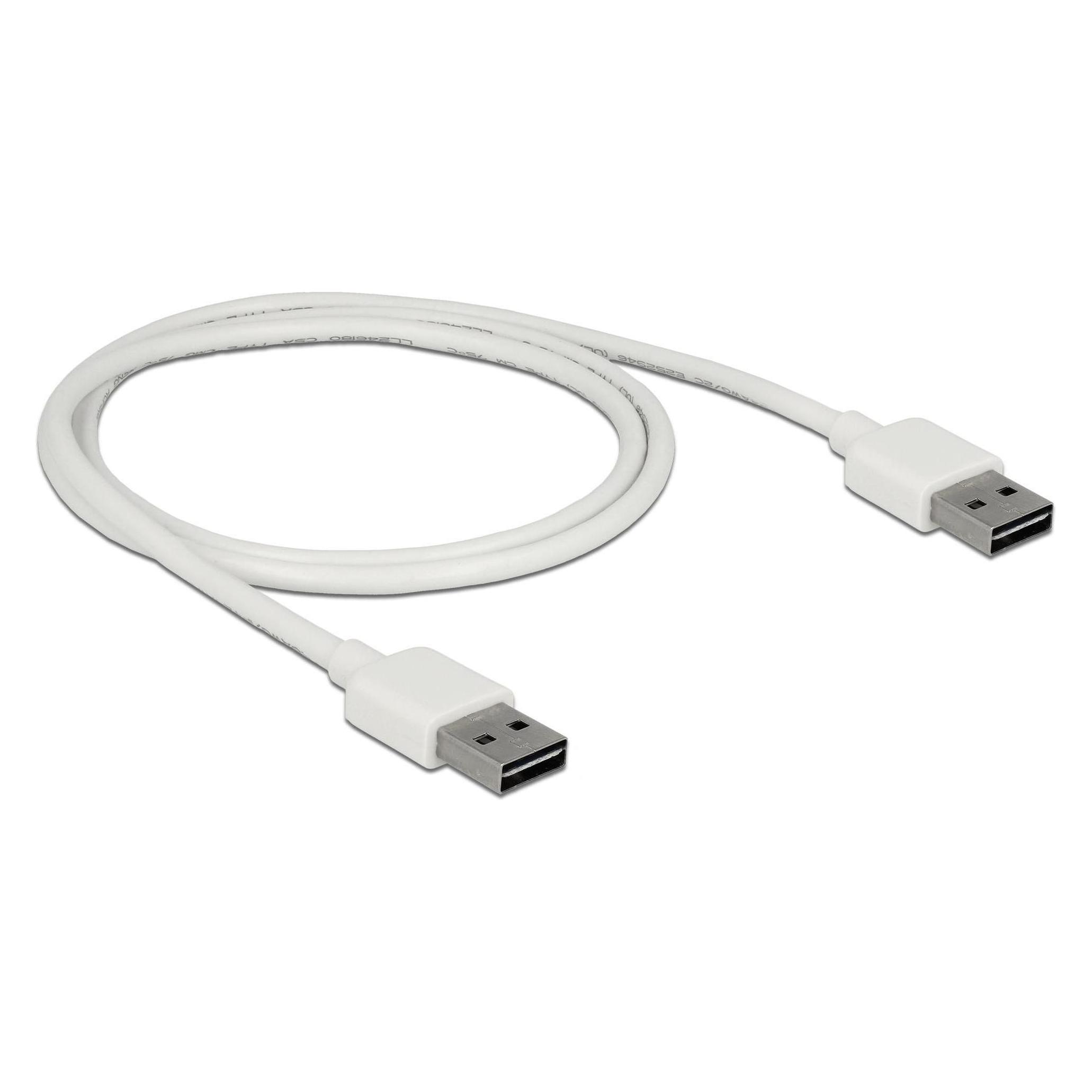 Delock USB2.0-Kabel Easy A-A: 1m, weiss (1 m, USB 2.0) (85193)