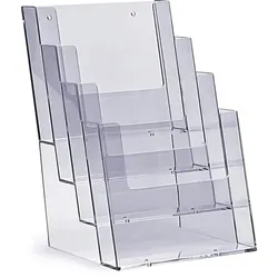 Prospekthalter A5 Aufsteller vierstufig Prospektständer Flyerhalter Flyerständer glasklar Prospekthalter DIN A5