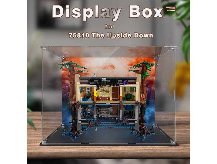 Boîte d'affichage en acrylique pour Lego 75810, vitrine transparente anti-poussière à l'envers, boîte de rangement de modèle (ensemble Lego non inclus)