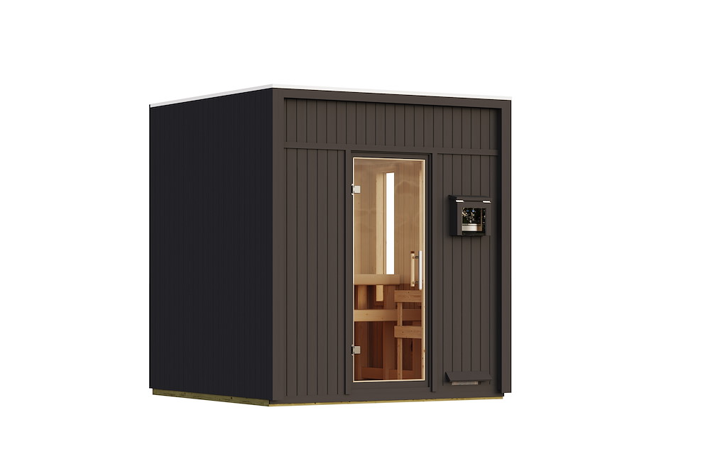 KARIBUHOLZT Sauna Avenal 9 kW Bio ext. Strg schwarz klarglas GGT 16989855