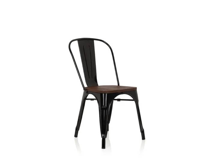Chaise Vantaggio Comfort W Métal Noir / Assise Bois Foncé Hjh Office