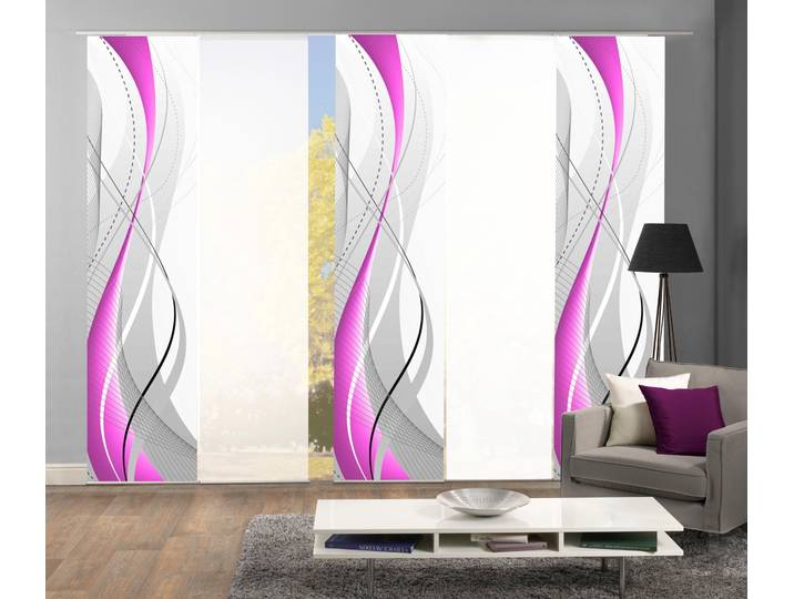 Schiebegardine HOME WOHNIDEEN WUXi , lila (beere), B:60cm H:245cm, Polyester, Gardinen, Schiebegardine, HxB: 245x60, inkl. Befestigungszubehör