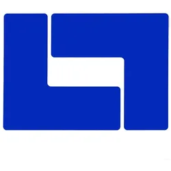 Brady, Sicherheitskennzeichnung, B-514, ToughStripe, Bodenmarkierung L-Form, Polyester, Blau, 76,2 x 203,2mm (1 VE = 20 Stück