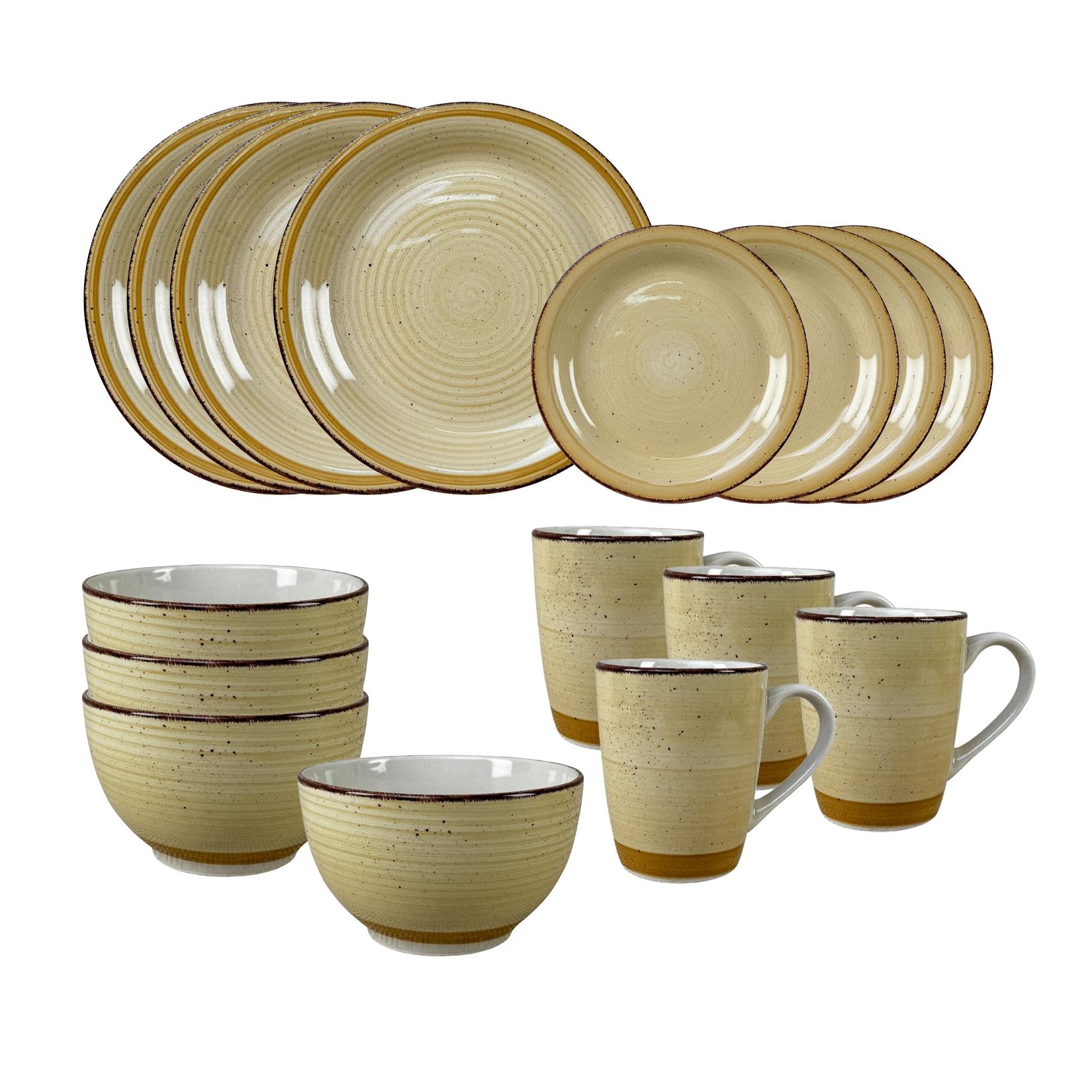 Geschirrset 16-teilig beige Antonia