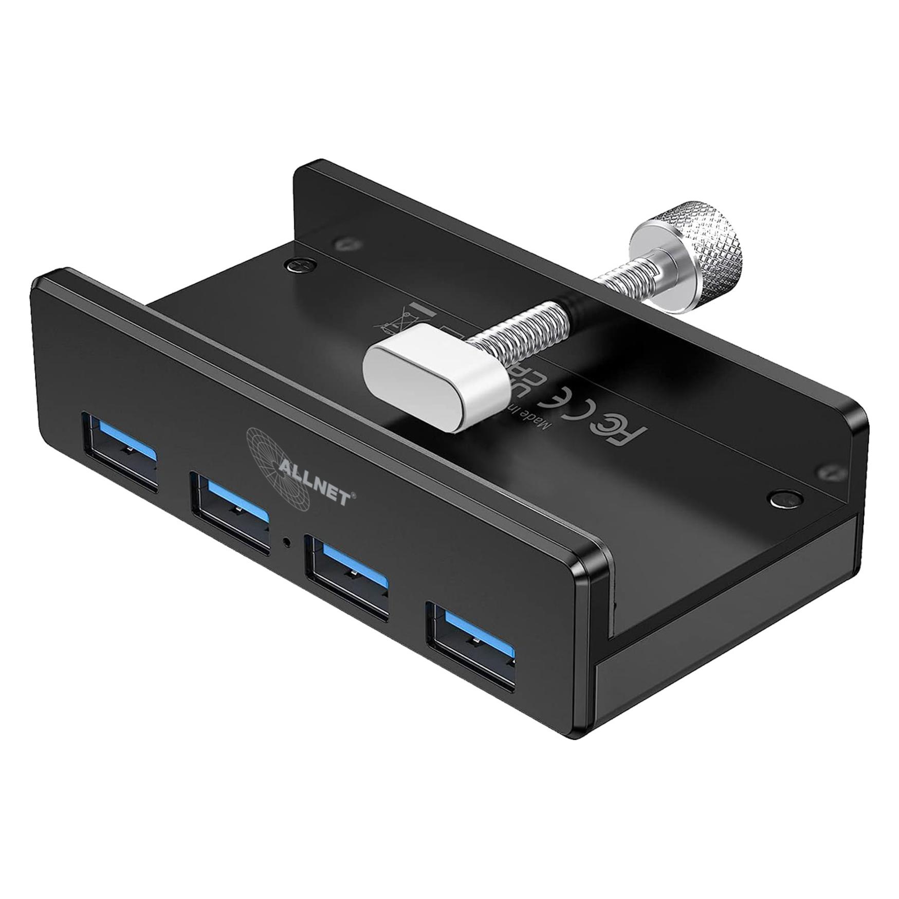 Allnet USB 3.0 4 Port Clip Hub (USB-A, 5 Ports) (MH4PU-SV-BP)