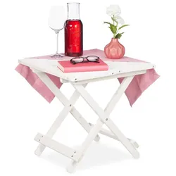 Relaxdays Weißer Klapptisch aus Holz Weiß