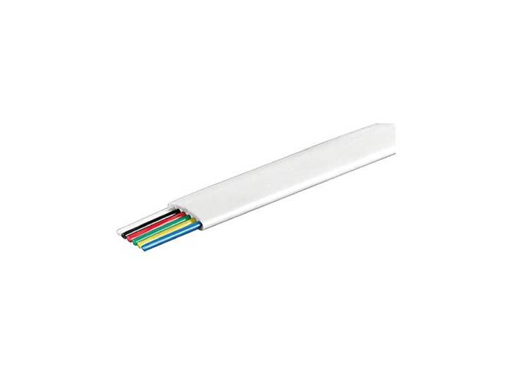 Goobay 93307 platte telefoonkabel 100 m rol, AWG 28, CCA