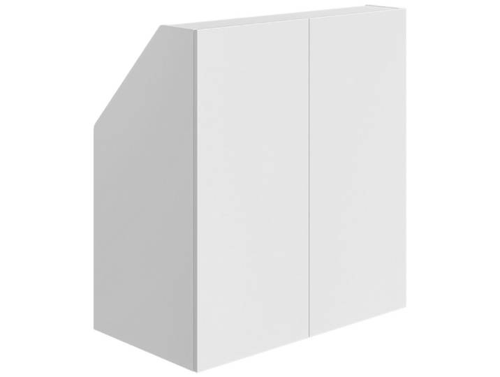 Bellamio Regal Aland Dachschrägenregal mit 45°-Winkel, Regal für Dachschrägen, Weiß, 90 cm breit mit 2 Türen, verfügbar mit & ohne Türen