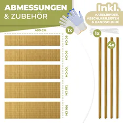 KESSER® PVC Sichtschutzmatte Sichtschutzzaun Balkonverkleidung Windschutz verstärkte Lamellen für Garten Balkon & Terrasse Balkonumrandung inkl Kabelbindern, Abdeckung & Handschuhe