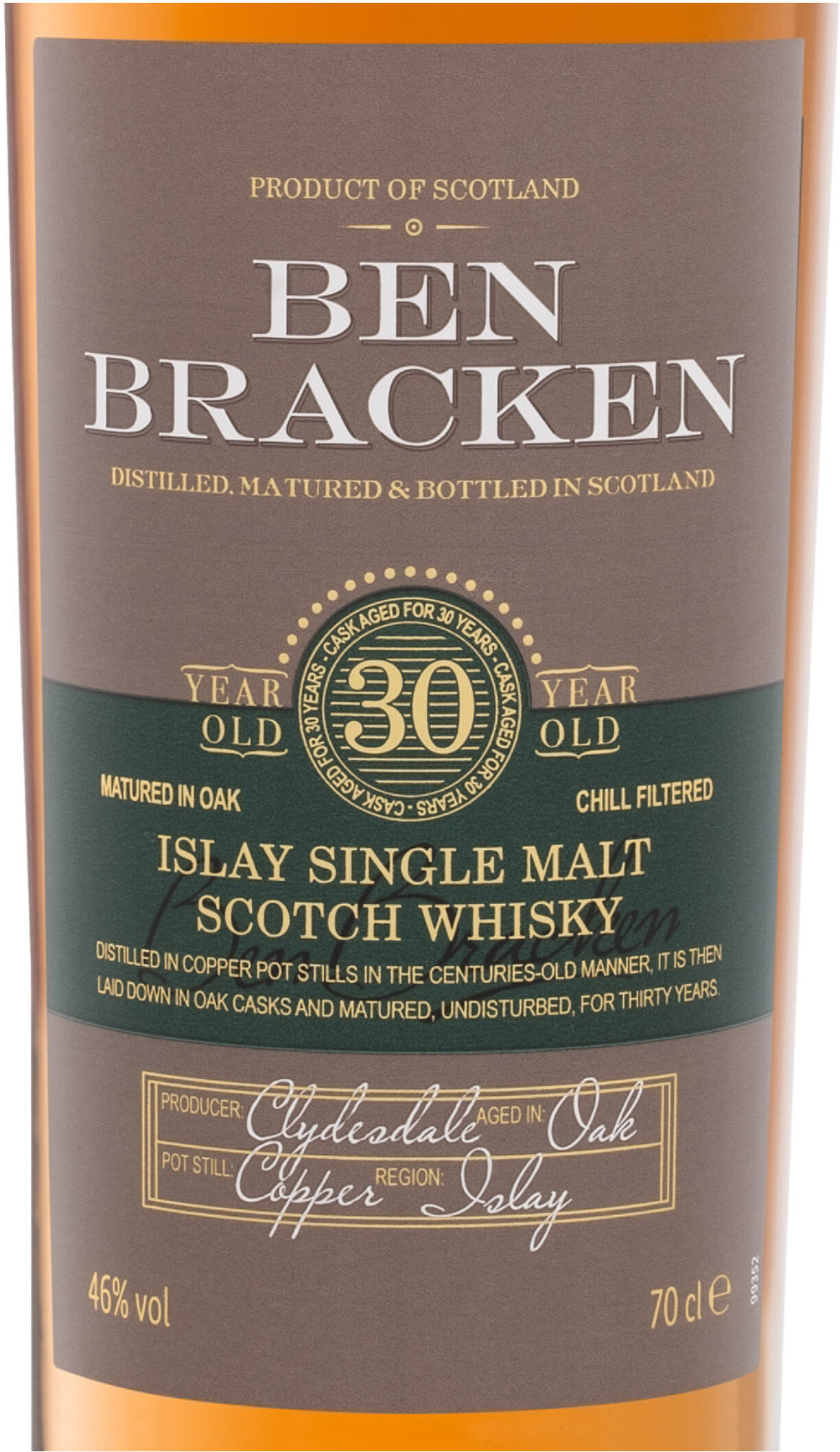 BEN BRACKEN Islay Single Malt Scotch Whisky 30 Jahre 46% Vol