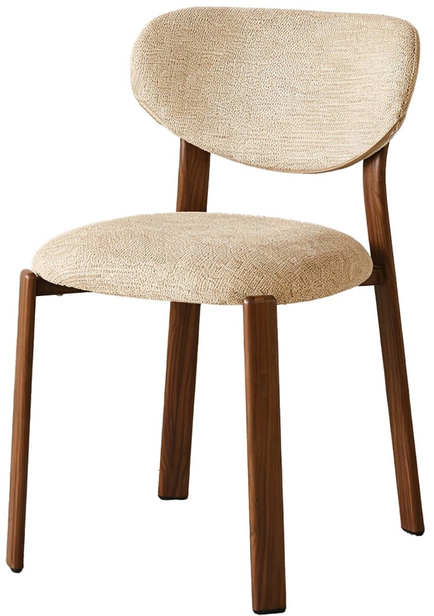 Set van 4 Japandi Benja eetkamerstoelen in bruin walnoot