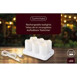 Lumineo LED-Kerze aus Kunststoff 6cm weiß VE=6 Stück