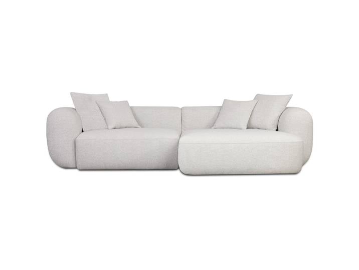 Modulares Ecksofa Baomi, L-förmig, rechtsseitig, grau-beige