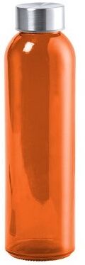 Gourde publicitaire Terkol acier inoxydable verre bleu orange