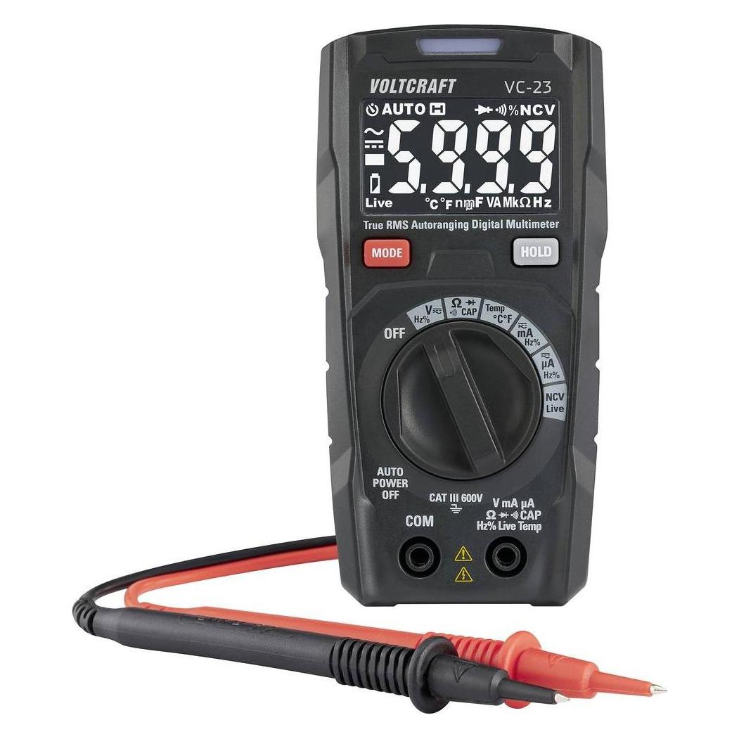 Voltcraft VC-23 Hand-Multimeter kalibriert (ISO) digital CAT III 600 V Anzeige (CAT III 600V, Hand-Multimeter) (VC-16971855)
