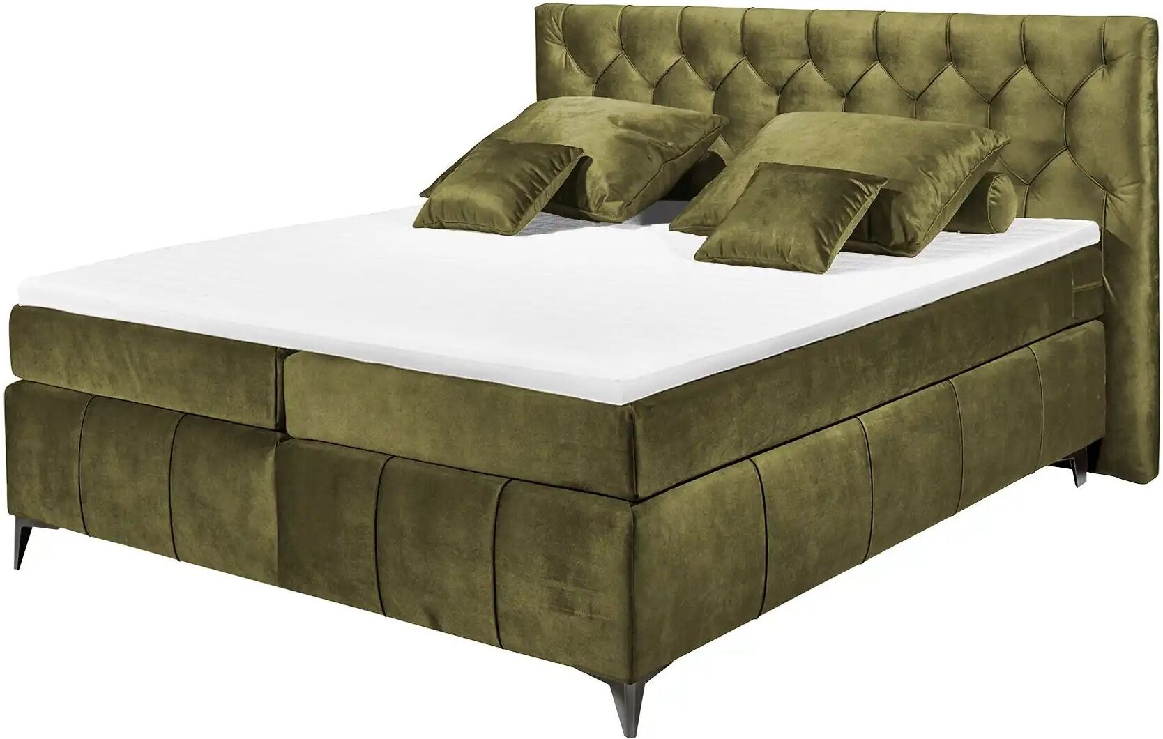 meinBett Boxspringbett  Pembroke ¦ grün ¦ Maße (cm): B: 200 H: 121