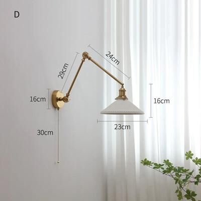 Inspired Living IWHD Nordic Ceramic LED Wall Lamp Modern Pull Chain LED Wall Sconce 4W (Max 100W) For Bedroom & Bathroom j