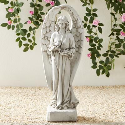 "Glitzhome 20.5""H MGO Standing Archangel Garden Statue Outdoor Indoor Sculpture"