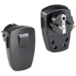 Bachmann SCHUKO-Winkelstecker, abschaltbar, schwarz