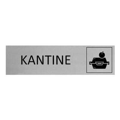 CombiCraft Aluminium Türschild Kantine 165x45mm mit 3M-Tape zur Befestigung, einfache Kennzeichnung von Räumen und Bereichen