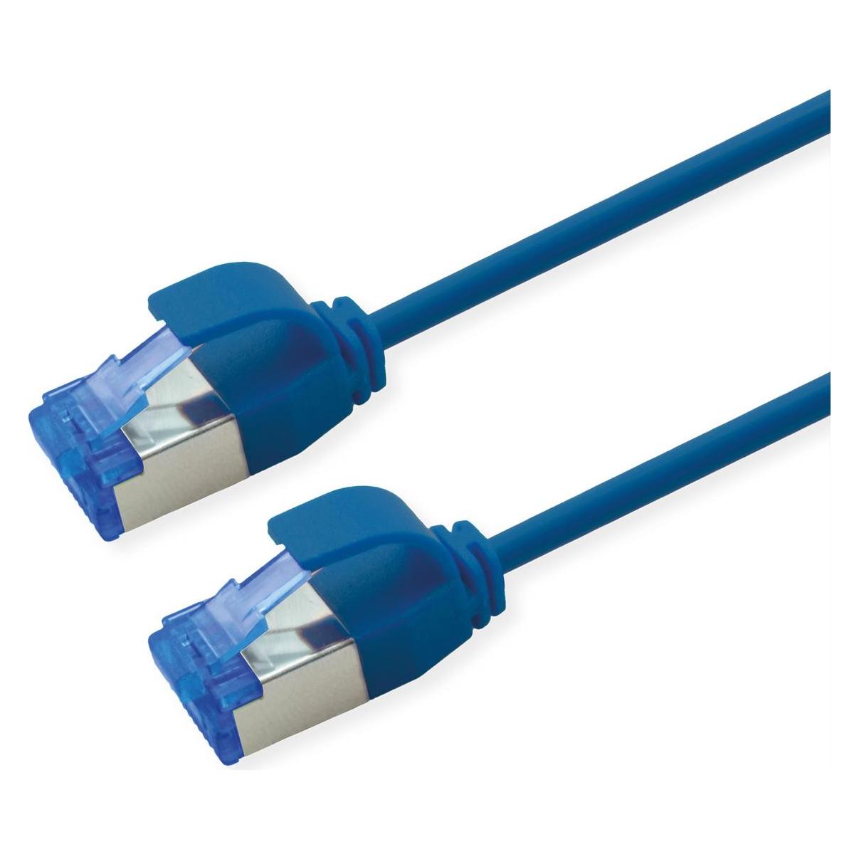 Roline S/FTP P-Kabel Kat.6A, blau, 0.5m PoE, Slim, LSOH (S/FTP, CAT6a, 0.50 m) (21.15.4340)