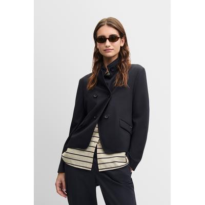 Kurzblazer CINQUE "CILOKO", Damen, Gr. 34, schwarz, Web, Obermaterial: 52% Polyester, 21% Polyamid, 17% Viskose, 10% Elasthan, unifarben, tailliert hüftlang, hoch geschlossener Ausschnitt, abgesteppte Kante, Blazer Kurzblazer, Stehkragen,...