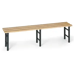 Umkleidebank, Latten-Sitz, 2000 mm, anthrazitfarbene Beine