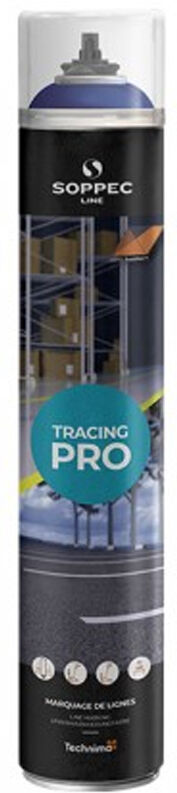 Peinture de marquage au sol TRACING® PRO système PureSPRAY bleu RAL 5017 aérosol 750ml SOPPEC 152001O Bleu