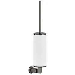 Gessi Inciso Toilettenbürstengarnitur zur Wandmontage, Behälter weiß matt, 58519706, Farbe: Metall Schwarz PVD