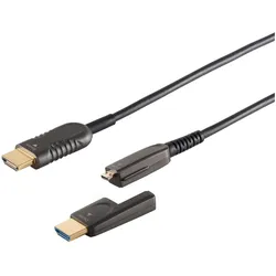 Shiverpeaks Optisches HDMI Verlegekabel-Set 4K 75,0m (30-02755) (75 m), Videokabel, Schwarz