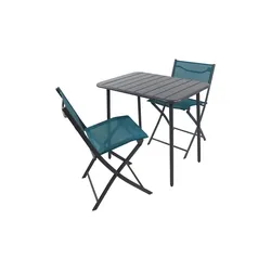 Gartenmöbel 3er-Set   , türkis/petrol , Maße (cm): B: 80 H: 72