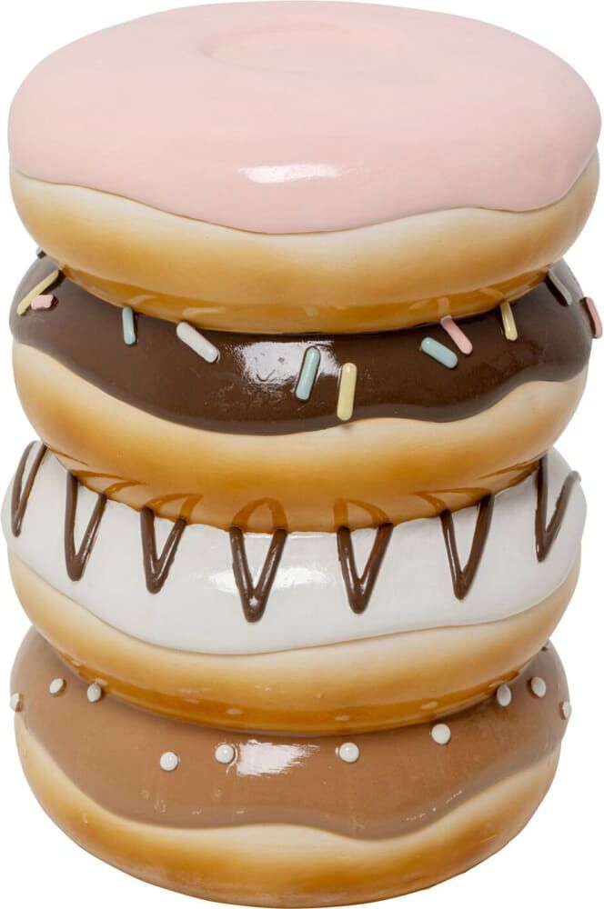 Kare Design Tabouret quatre donuts en polyrésine Marron 34x49x33cm