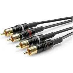 Sommer Cable HBP-C2-0300 Klinke / Cinch Audio Anschlusskabel (2x Cinch-Stecker - (3 m, Cinch Kabel), Audiokabel