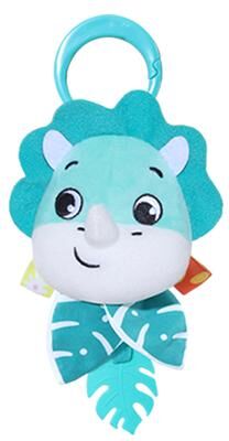 Tiny Tots Teens Trends Soft Plush Baby Toy Cartoon Animal Hanging Rattle, Crib And Car Seat Travel Toy With Wind Chimes Gift dinosaur