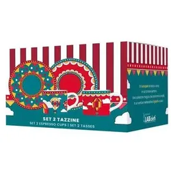 Bialetti, Tasse, Set mit 2 Winter Wonderland-Tassen und Untertassen (90 ml, 2x)