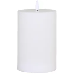 Chic Antique Stumpenkerze mit LED inkl. Batterie, H15/Ø10 cm, weiss