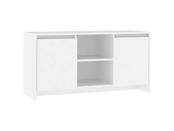 vidaXL TV Schrank mit Türen Fächern Lowboard TV Möbel Sideboard Fernsehtisch Fernsehschrank HiFi-Schrank Weiß 102x37,5x52,5cm Holzwerkstoff
