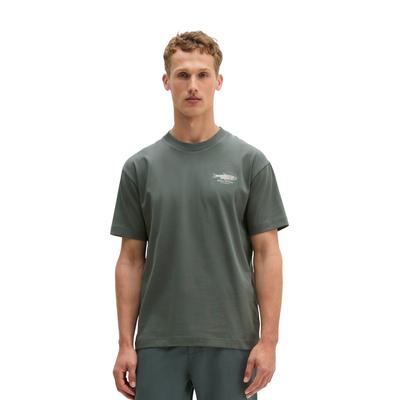 T-Shirt MARC O'POLO "mit Seafood-Rückenprint", Herren, Gr. XXL, grün (mangrove), Obermaterial: 100% Baumwolle, unifarben, Basic, loose fit, Rundhals, Shirts T-Shirt